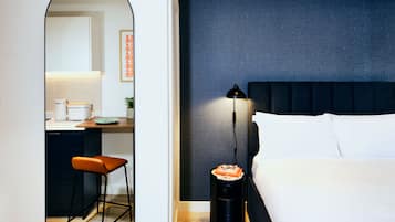Roomy Studio | Desk, laptop workspace, soundproofing, iron/ironing board
