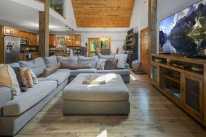 TV connectée, cheminée, jeux vidéo, livres