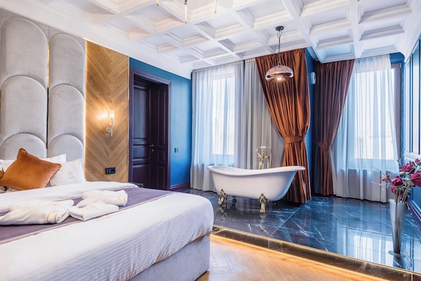 Standard Apartment | Premium bedding, down comforters, memory foam beds, desk