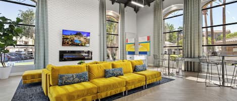Smart TV, table football, ping pong, books