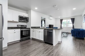Microwave, oven, stovetop, dishwasher