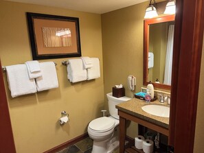 Haartrockner, Handtücher, Seife, Shampoo