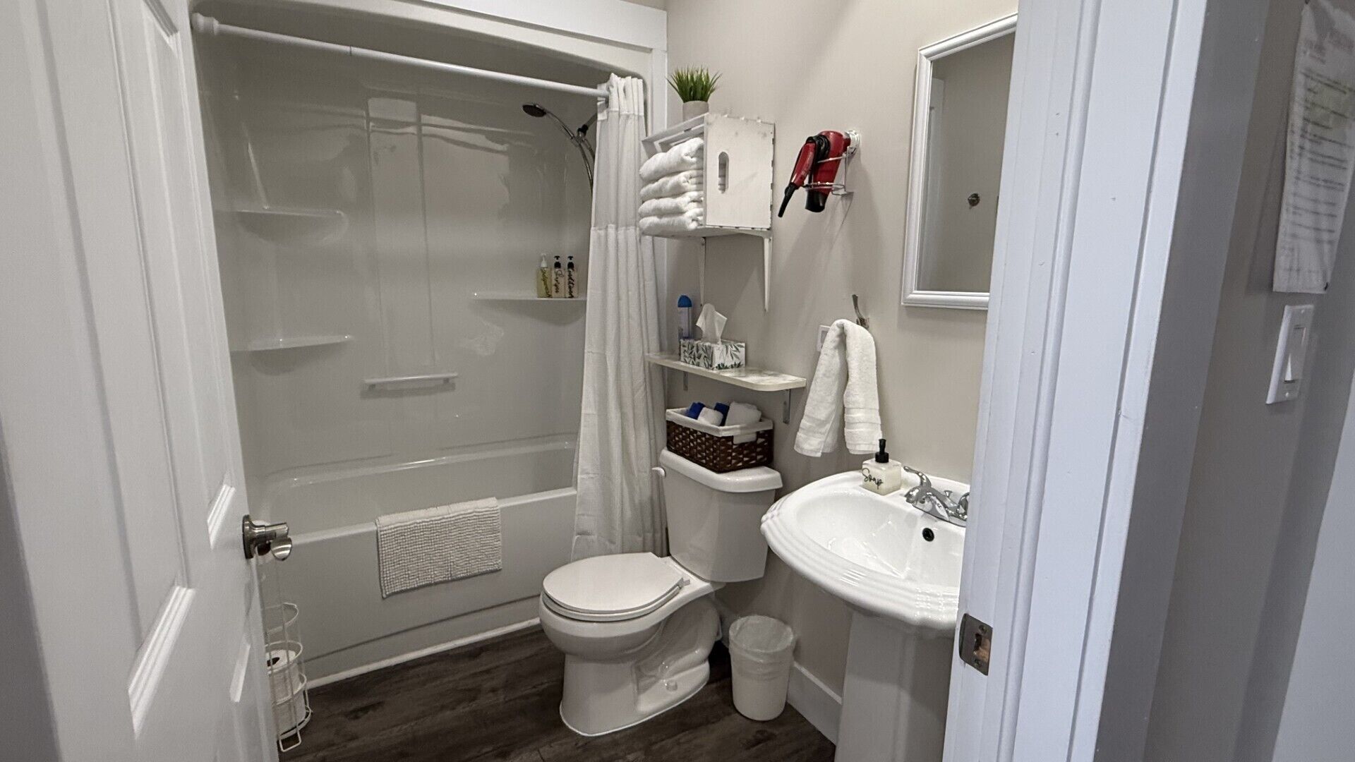 Hair dryer, towels