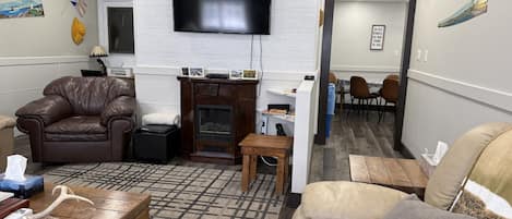 Smart TV, fireplace, printers