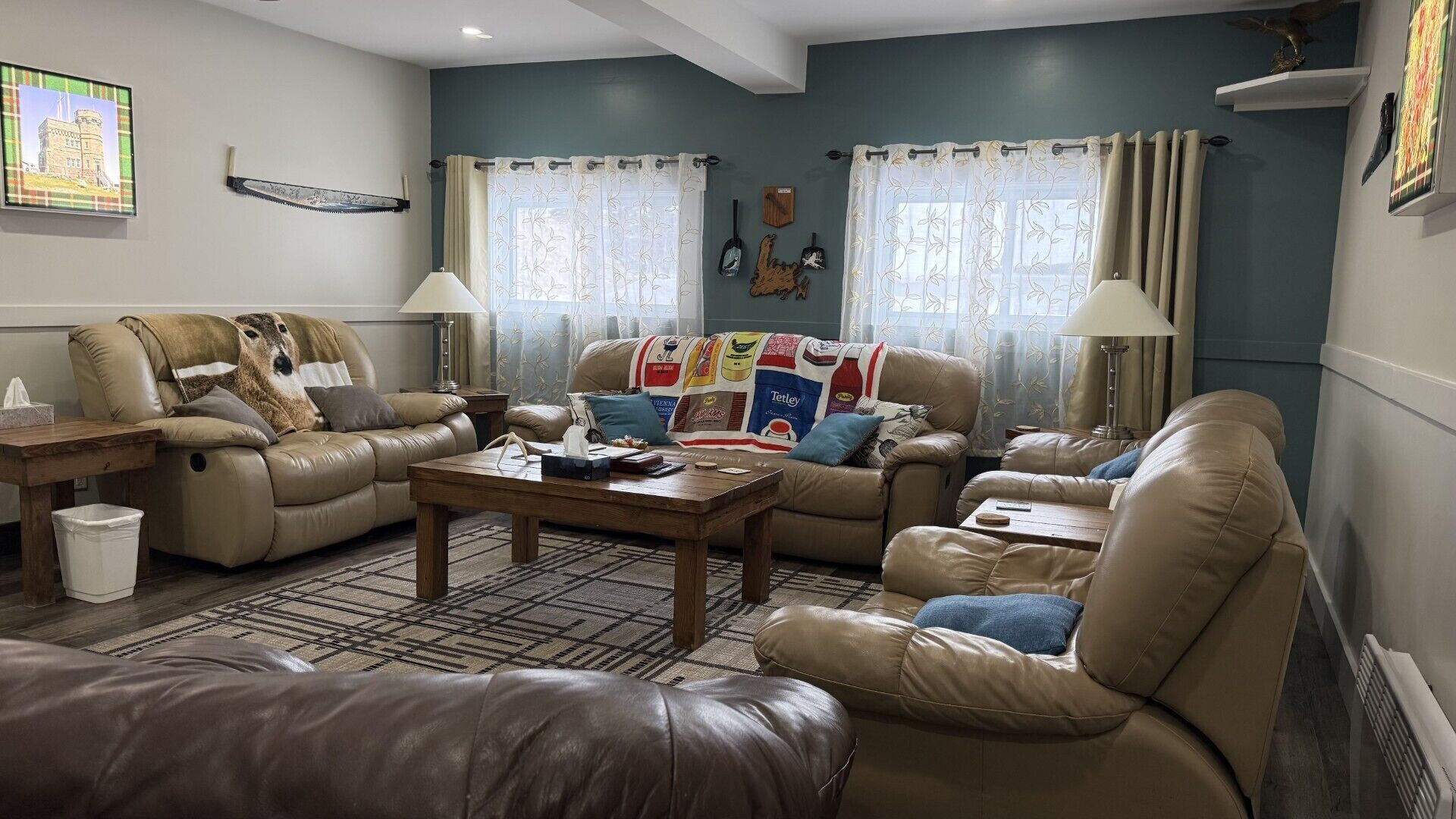 Smart TV, fireplace, printers