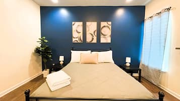 3 bedrooms, iron/ironing board, travel cot, WiFi