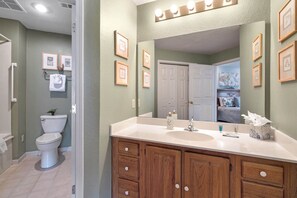 Ducha, secador de pelo y toallas