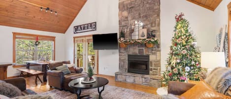 TV, fireplace, offices