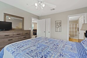 2 bedrooms, iron/ironing board, travel crib, WiFi