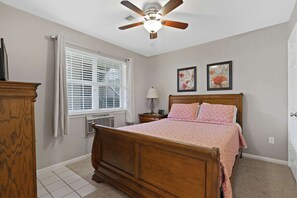 2 bedrooms, iron/ironing board, travel crib, WiFi