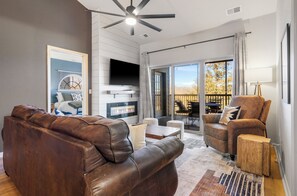 TV, fireplace - T Time Getaway | Overlooking Golf Views! (Branson West)