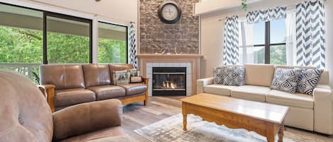 TV, fireplace, offices