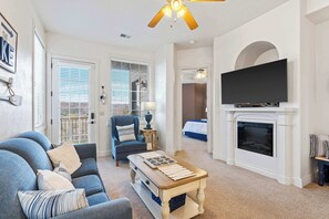 TV, fireplace, DVD player