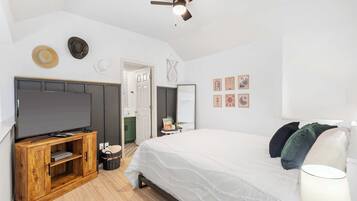 2 bedrooms, iron/ironing board, travel crib, WiFi