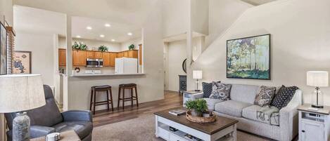 TV, fireplace, DVD player