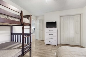 2 bedrooms, iron/ironing board, travel crib, WiFi