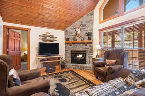 TV, fireplace, DVD player, offices