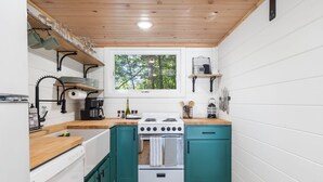 Coffee/tea maker, fridge, microwave, oven - Hidden Hollow | Desirable Ozark Glamping! (Walnut Shade)