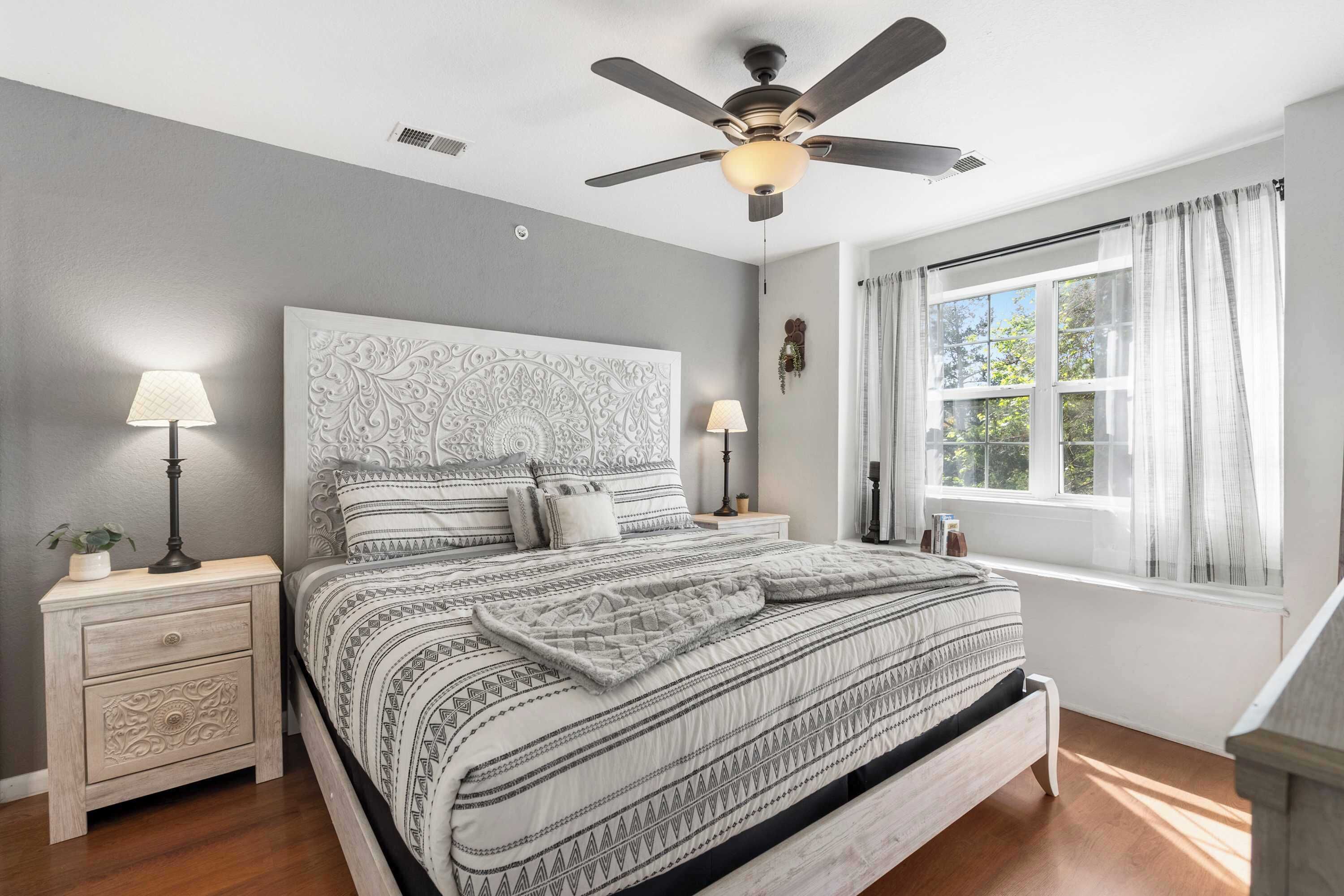 2 bedrooms, iron/ironing board, travel crib, WiFi