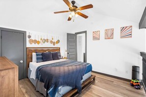 2 bedrooms, iron/ironing board, travel crib, WiFi