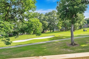 Enjoy a round of golf on our well-manicured course, featuring a driving range and sand bunker.