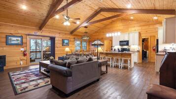 Télévision, cheminée, lecteur de DVD