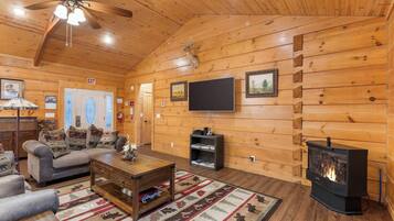 TV, caminetto, lettore DVD