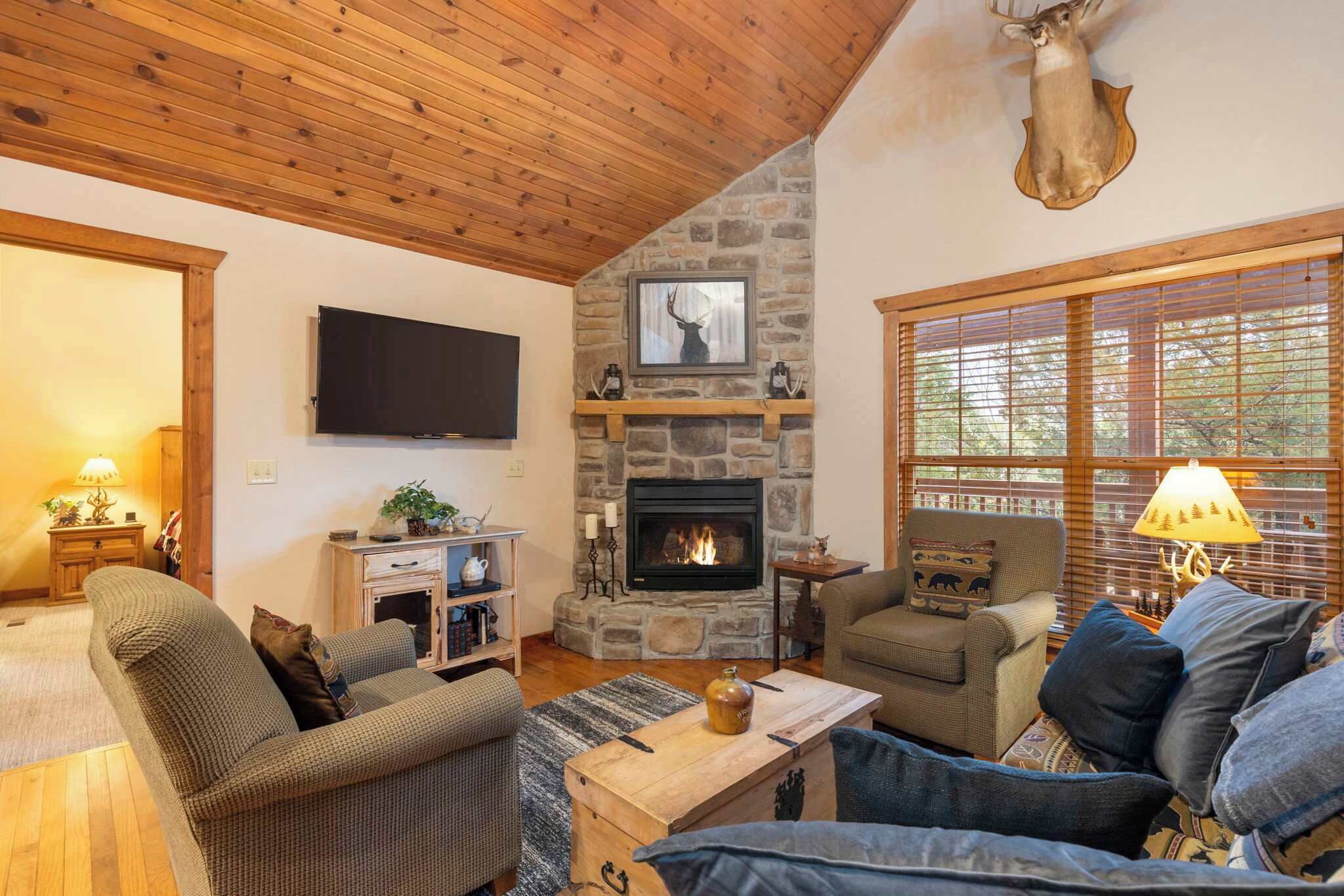 TV, fireplace, DVD player, offices