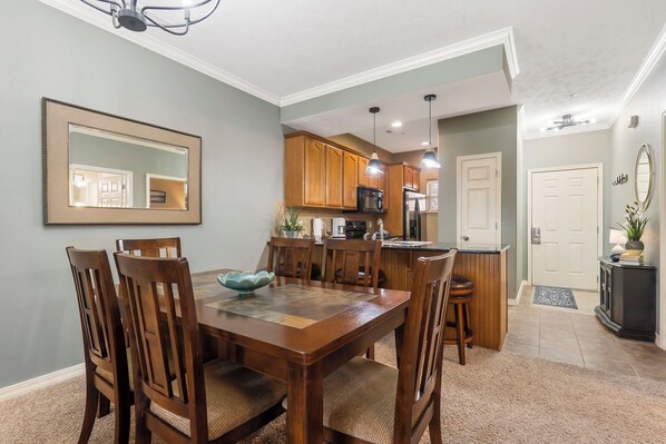 Dining table with seating for 6
