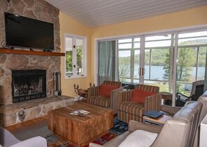 TV, fireplace, video games