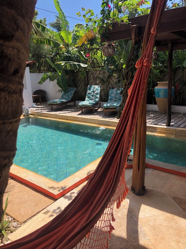 Comfort-Doppelzimmer, Terrasse, Gartenblick | Wohnbereich