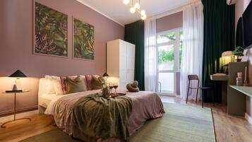 Apartamento Confort, 1 cama de matrimonio, no fumadores, balcón | 1 dormitorio, cortinas opacas, tabla de planchar con plancha