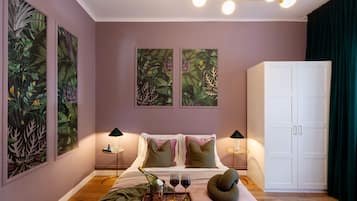 Comfort-íbúð - 1 meðalstórt tvíbreitt rúm - reyklaust - svalir | 1 svefnherbergi, myrkratjöld/-gardínur, straujárn/strauborð