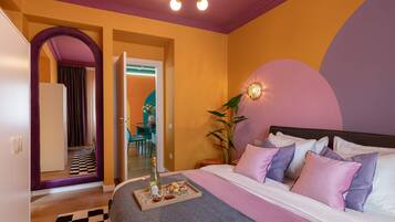 Leilighet – deluxe, balkong, byutsikt | 3 soverom, allergitestet sengetøy og blendingsgardiner