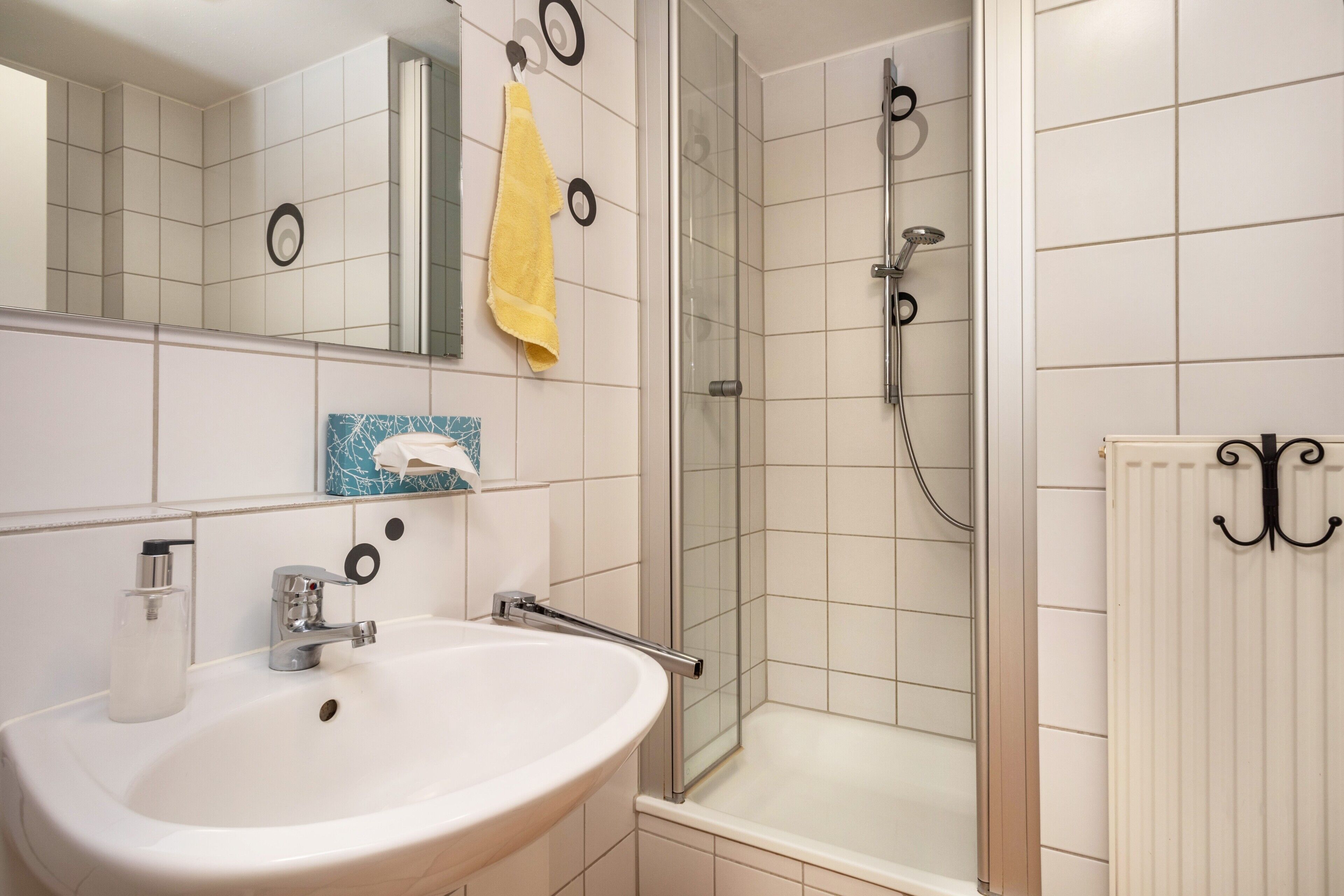 Dusche, Haartrockner, Handtücher