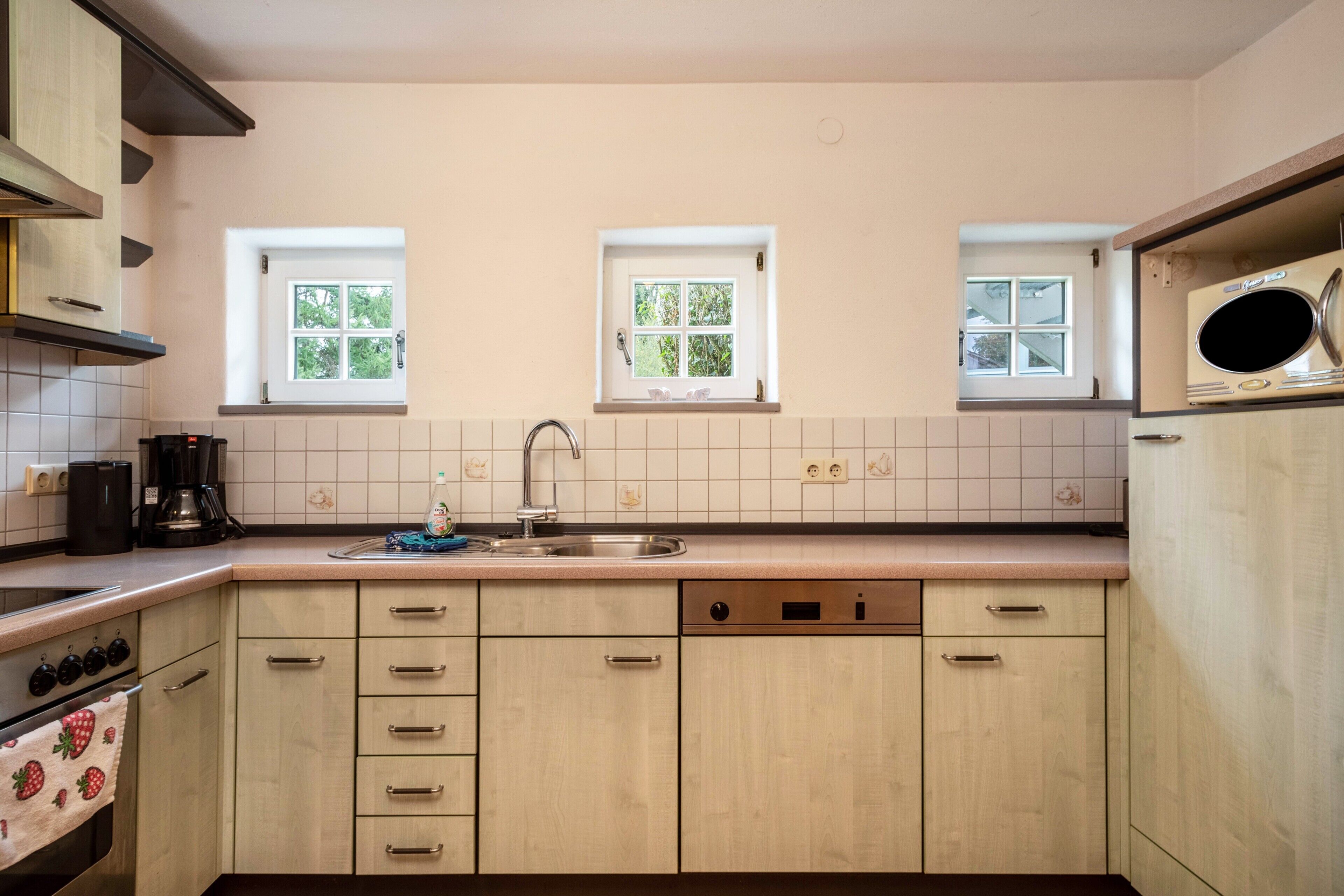 Kühlschrank, Mikrowelle, Ofen, Herdplatte