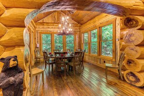 Dining - Private Hot Tub & Home Theater: Ranger Log Cabin! (Ranger)
