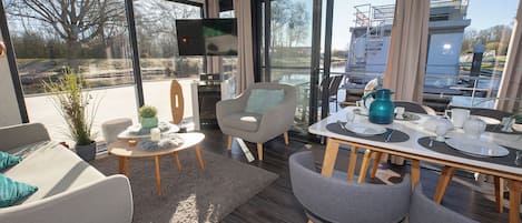 TV, DVD player, stereo