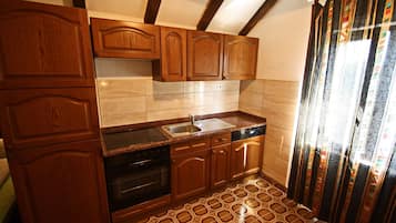 Fridge, dining tables