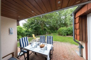 Enjoy dining al fresco amidst lush gardens and serene surroundings.