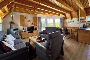 TV, fireplace, DVD player, stereo
