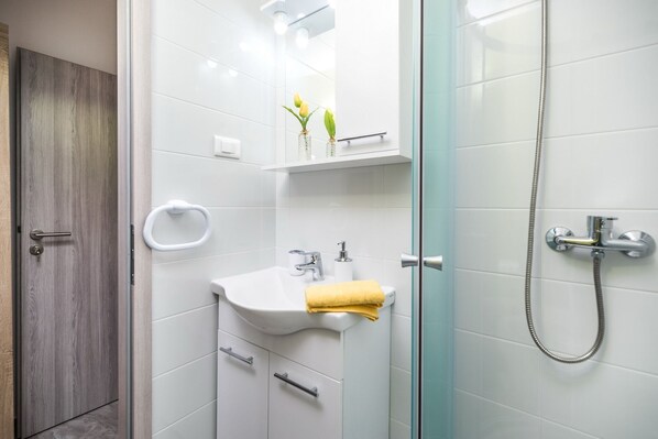 Shower, hair dryer