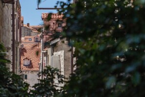 Stroll through historic streets lined with traditional buildings and mature trees.