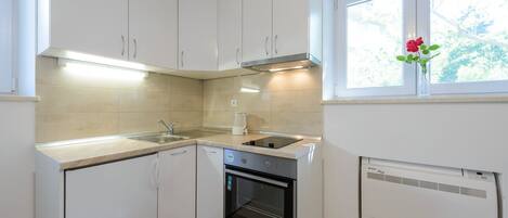 Fridge, oven, stovetop, toaster