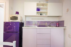 Fridge, microwave, stovetop, toaster