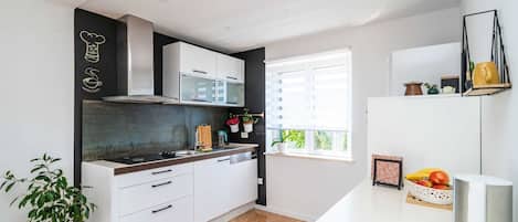 Fridge, oven, stovetop, dishwasher