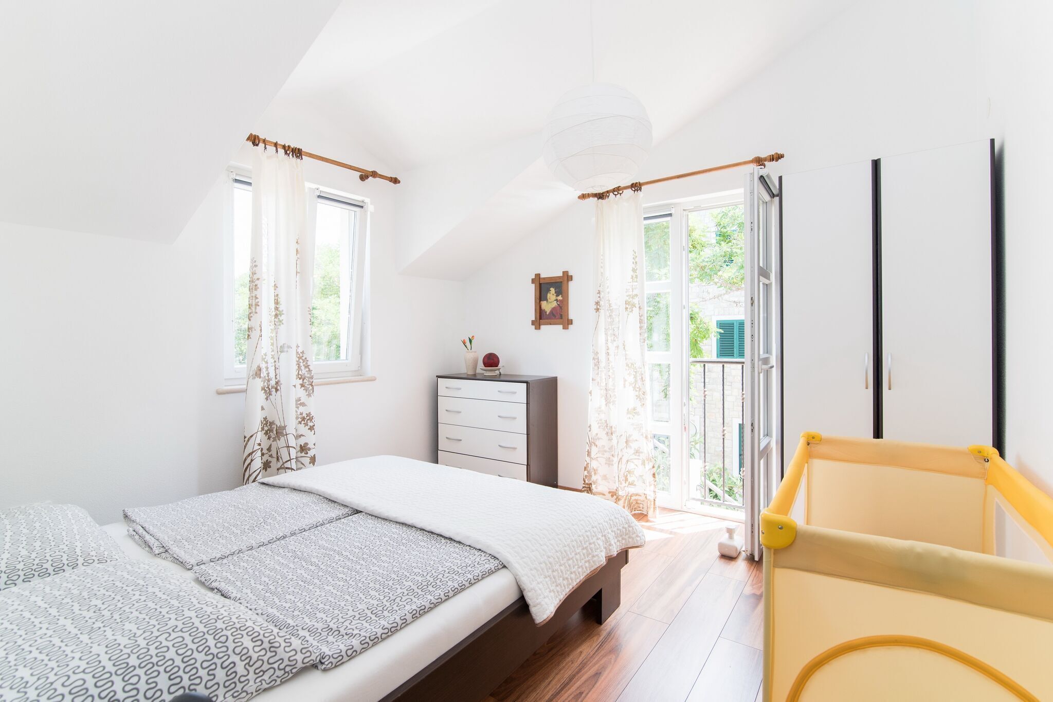 1 bedroom, iron/ironing board, travel crib, WiFi (free)