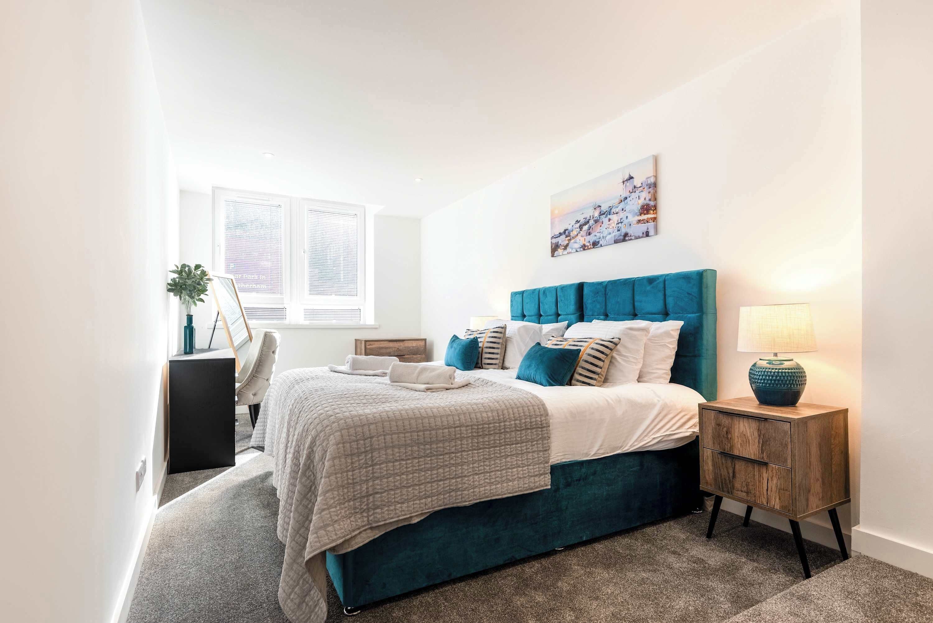 1 غرفة نوم ومكتب ومكواة/لوح كي وواي فاي