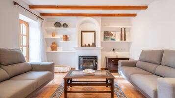 TV, fireplace, table tennis