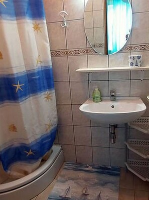 Shower, hair dryer